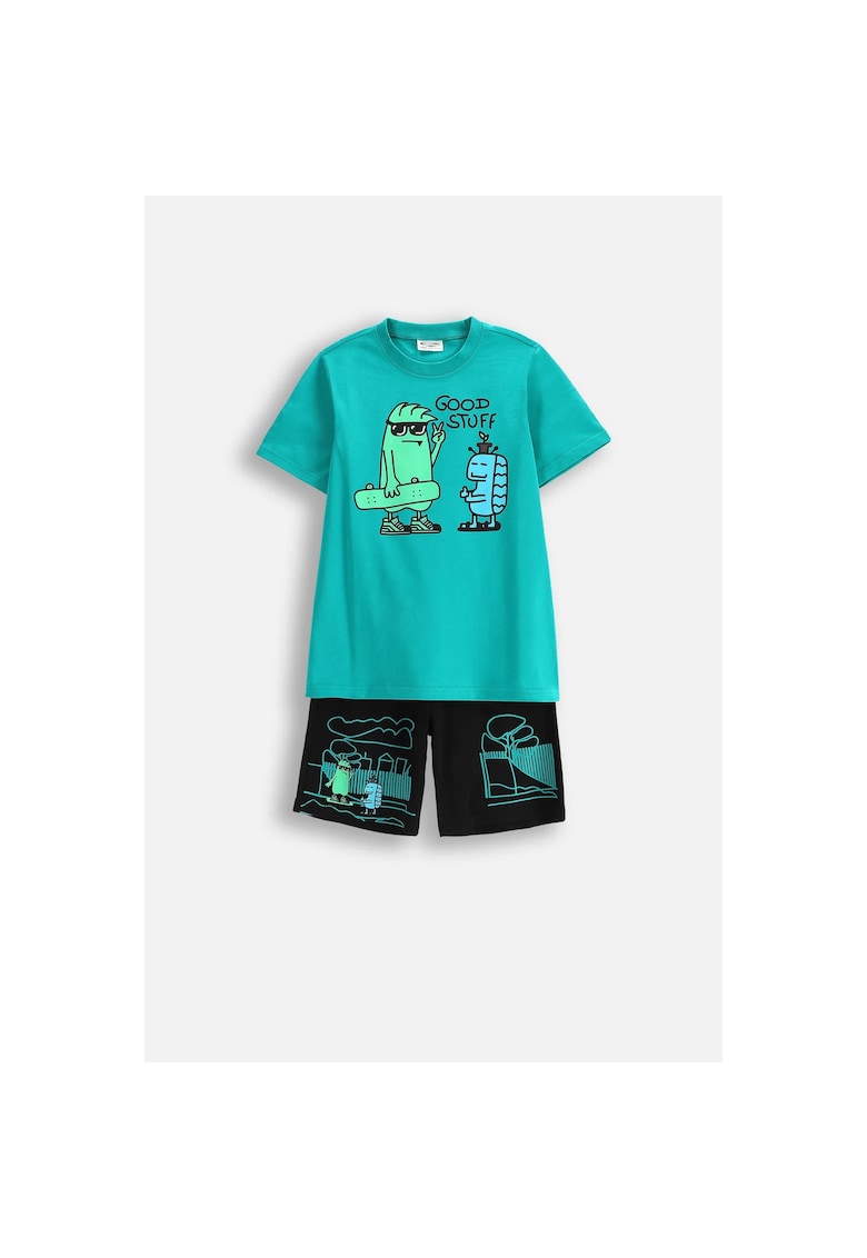 Pijama scurta cu imprimeu - Multicolor