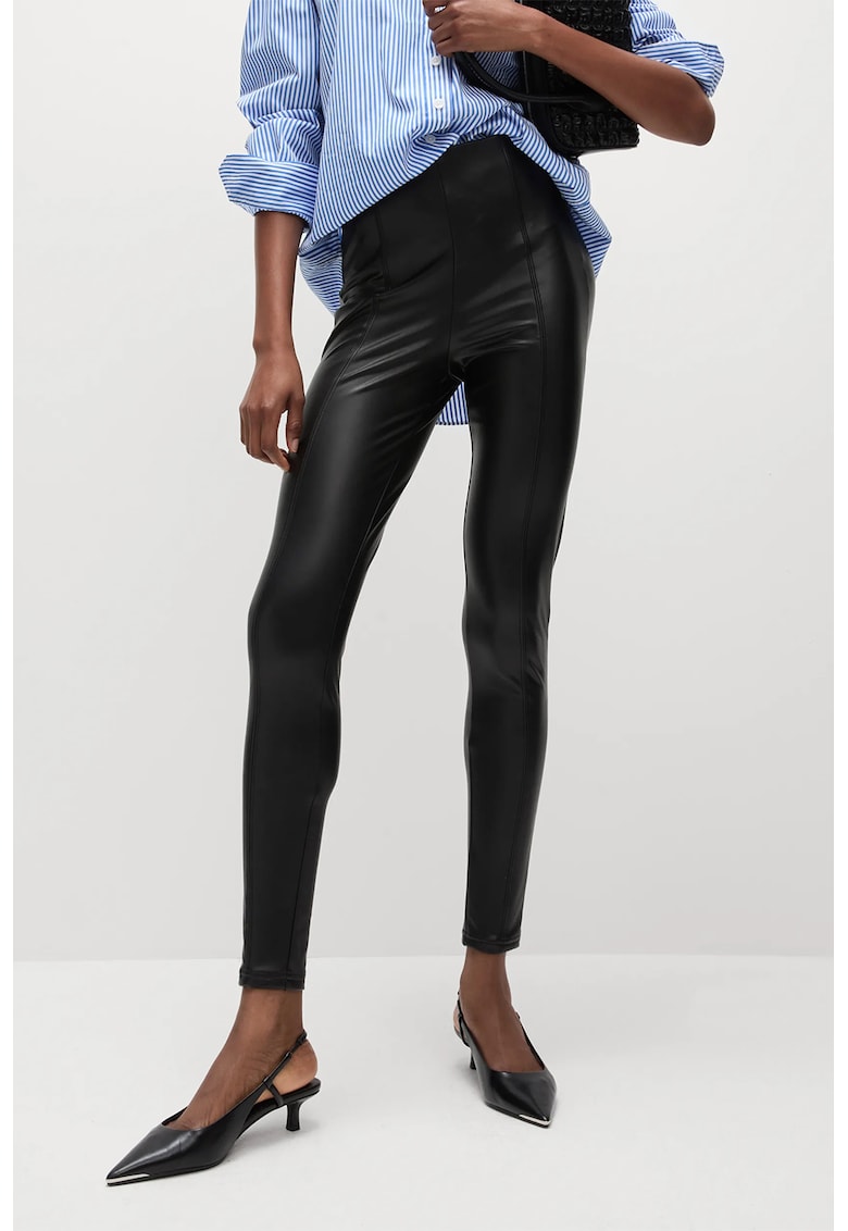 Colanti din piele ecologica cu talie inalta