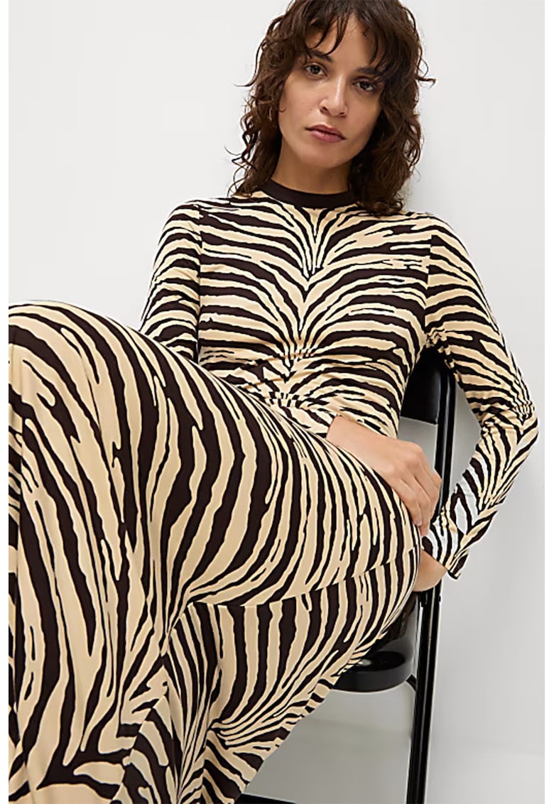 Rochie midi cu model animal print Rochie midi cu model animal print