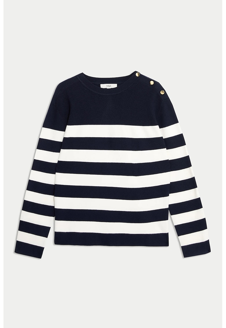 Pulover tricotat cu model in dungi