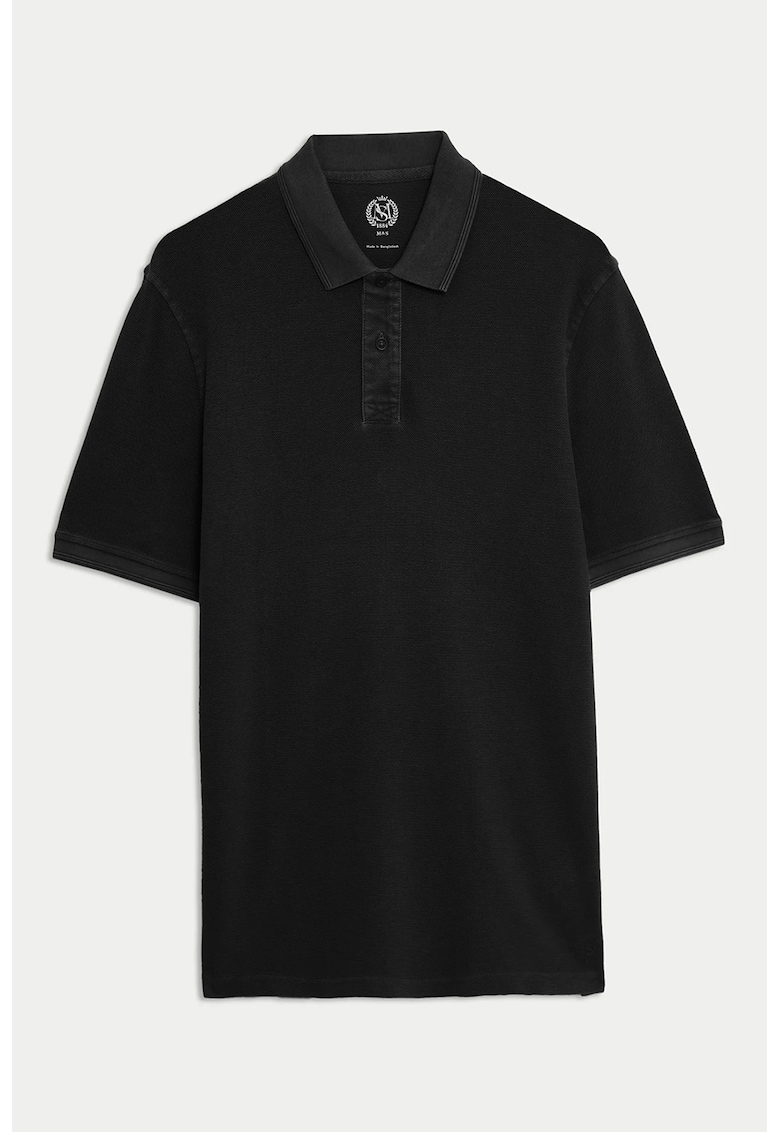 Tricou polo din bumbac - Negru