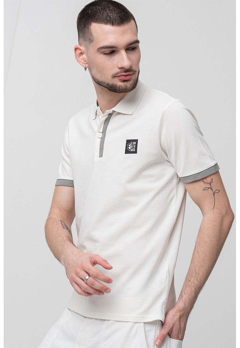 Tricou polo slim fit cu logo