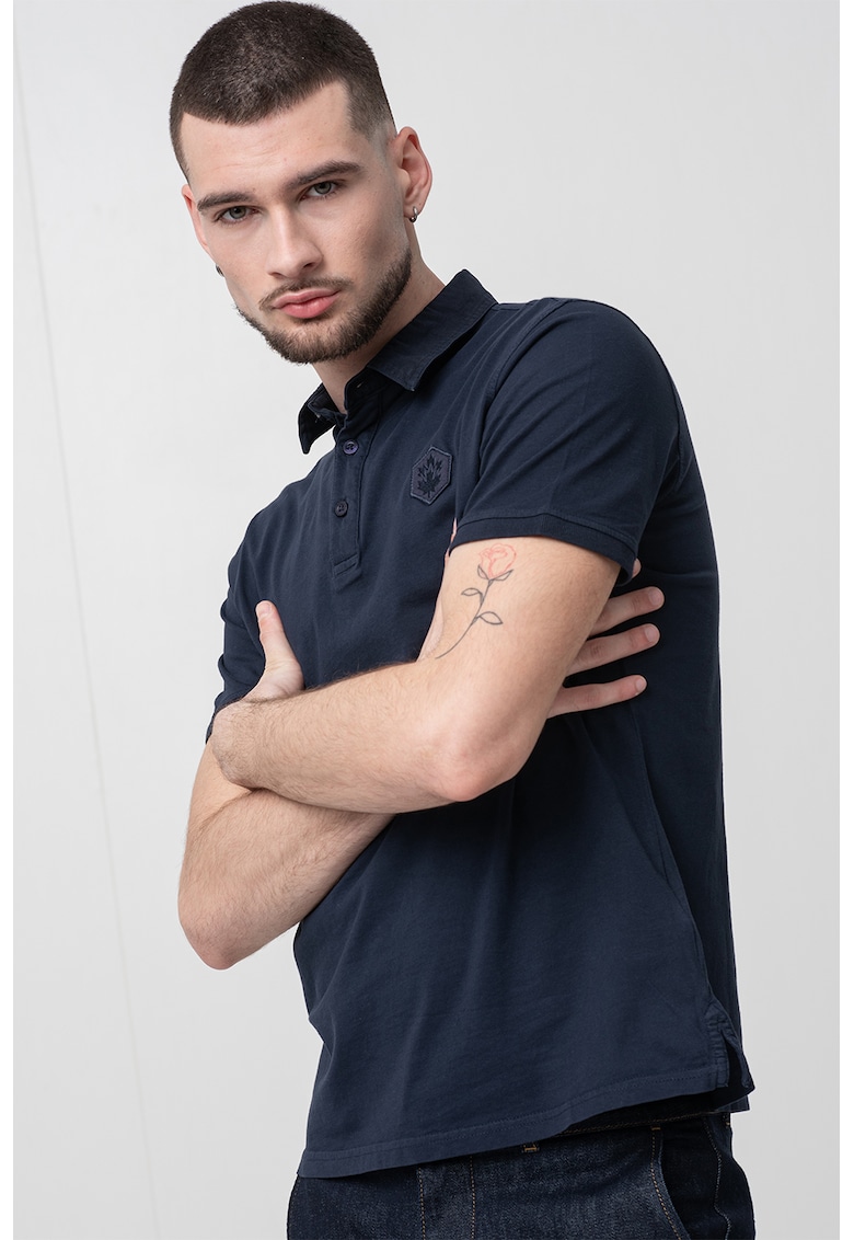 Tricou uni cu guler polo