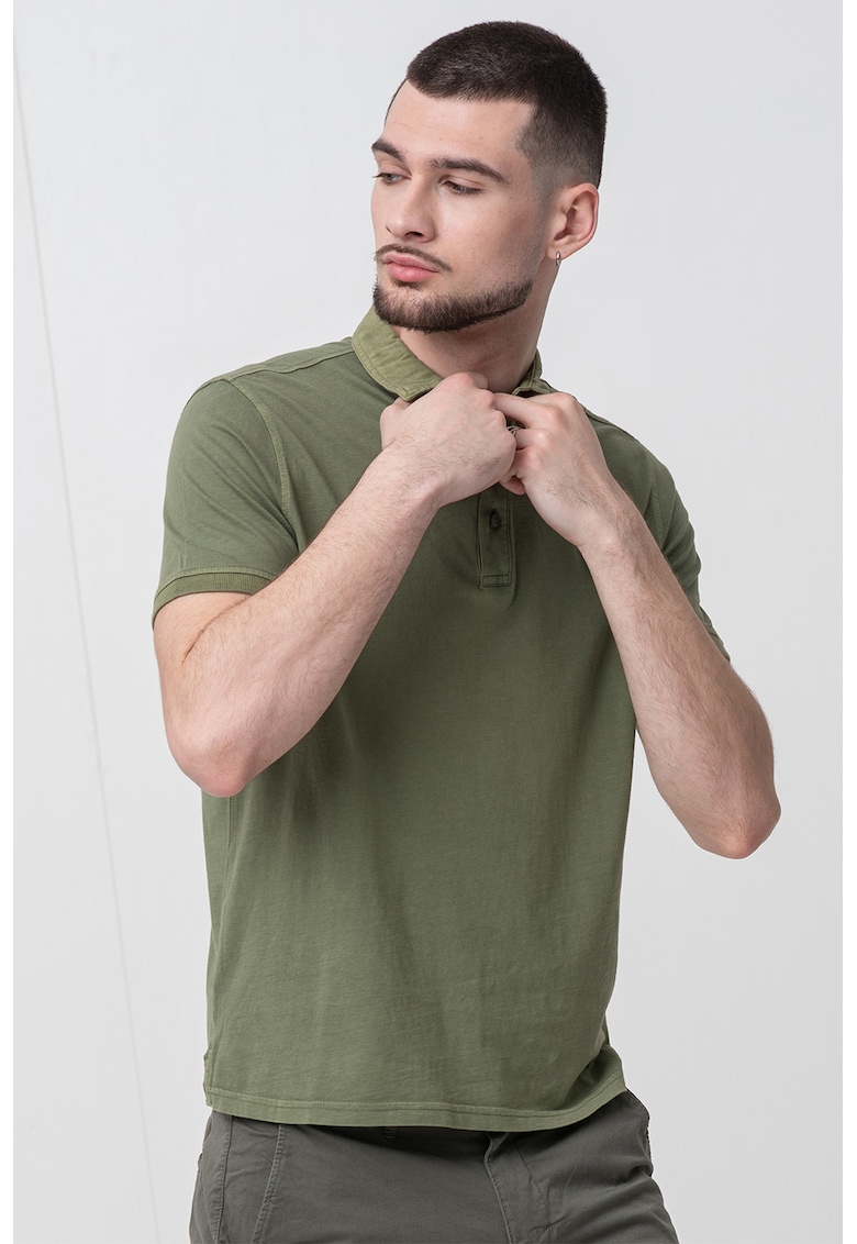 Tricou uni cu guler polo