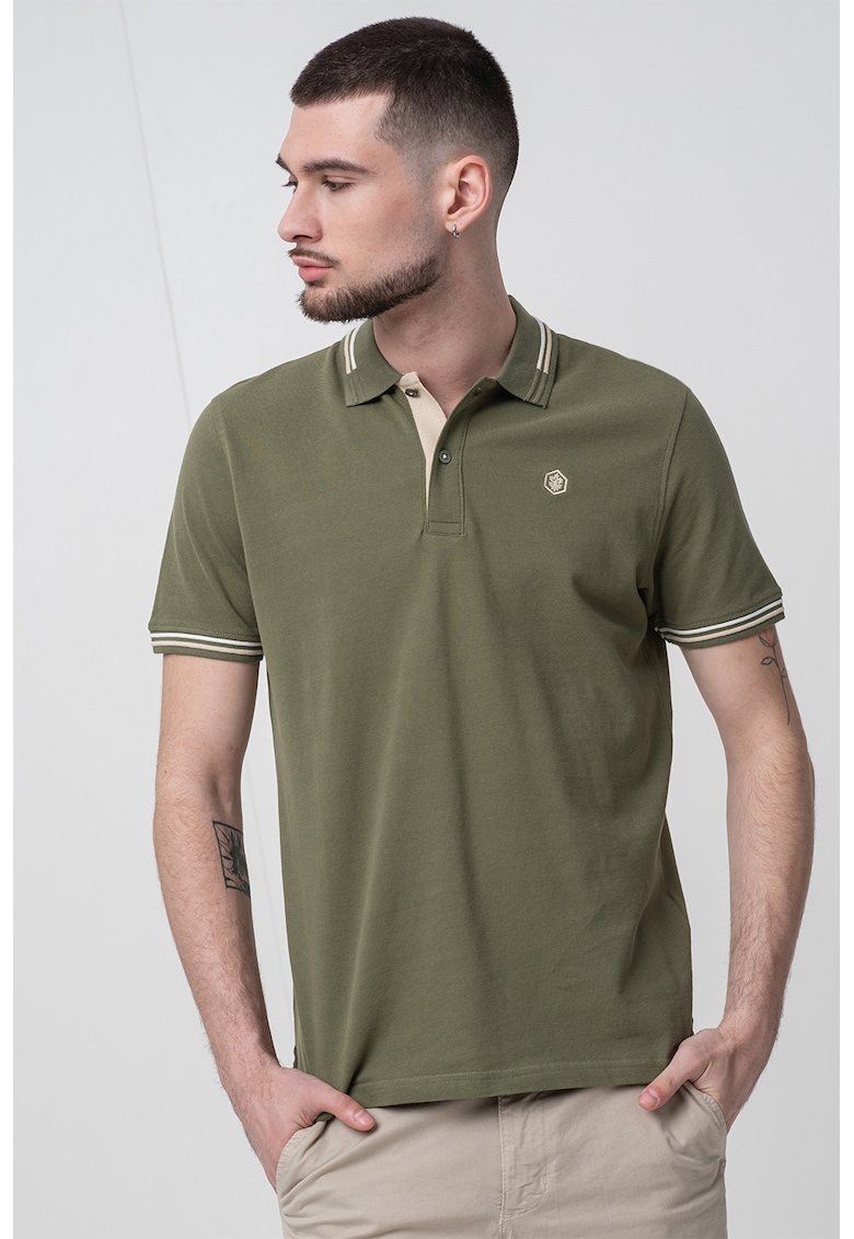 Tricou polo din material pique - Verde fistic