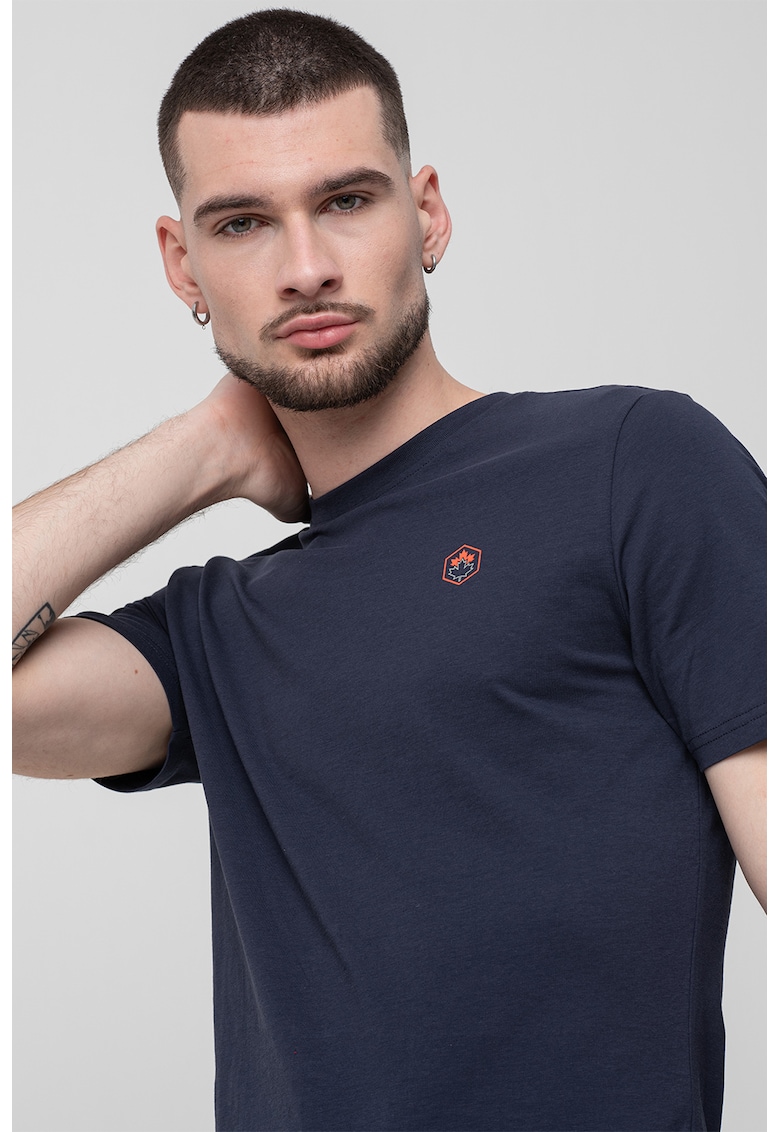 Tricou din amestec de bumbac cu imprimeu - Bleumarin