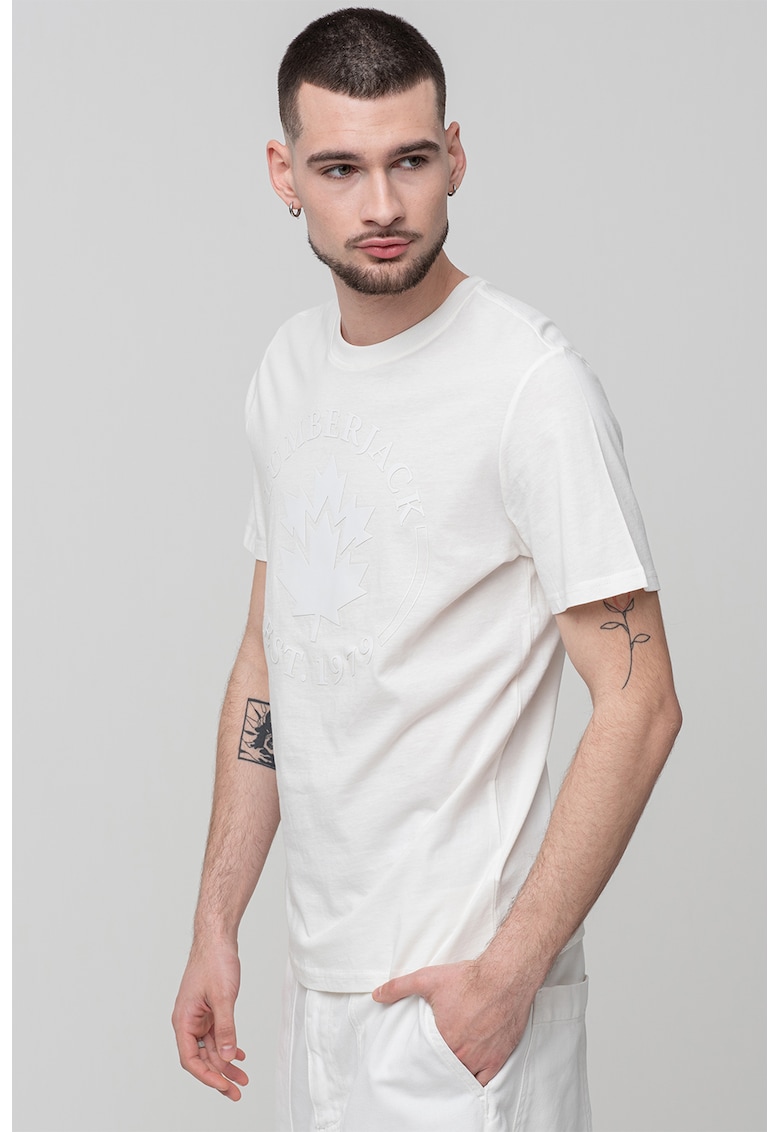 Tricou de bumbac cu logo supradimensionat