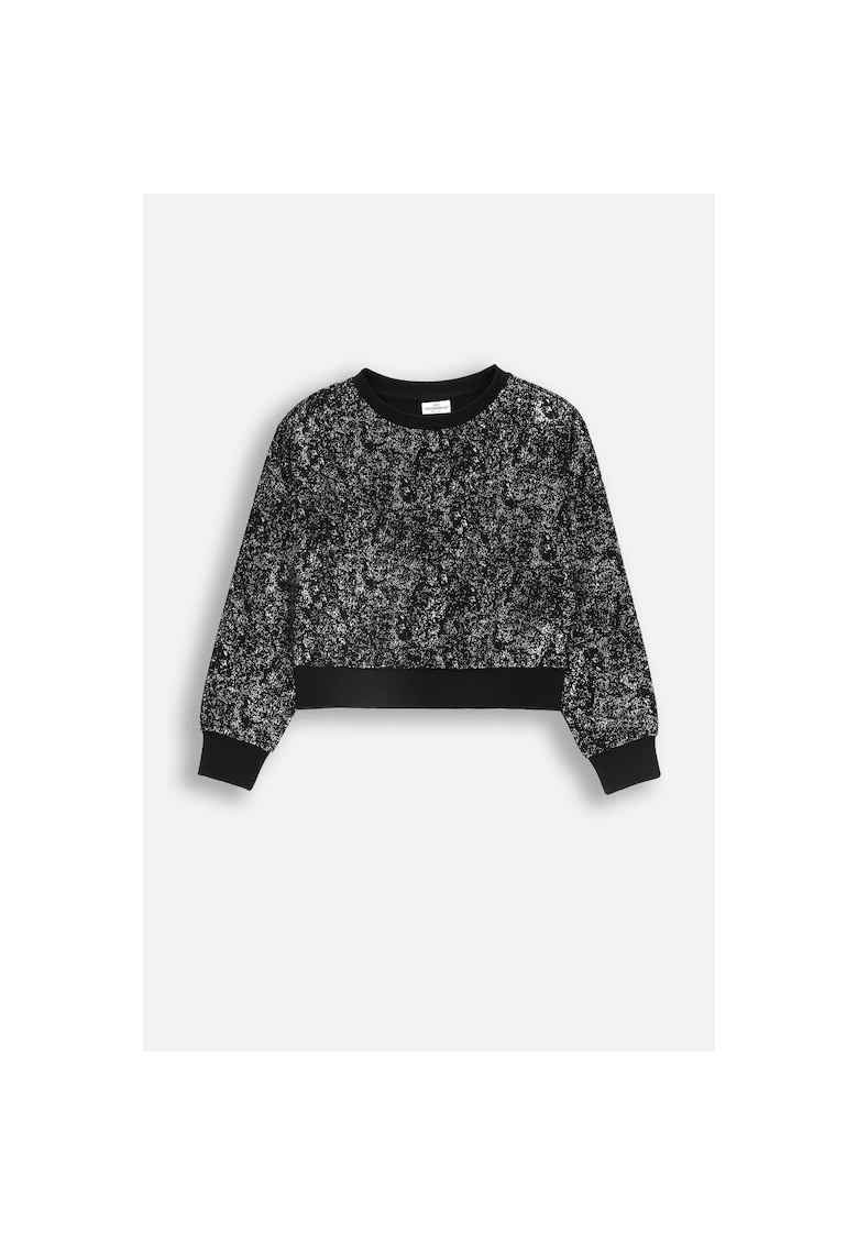 Hanorac  pentru fete - negru - bumbac - design elegant - detalii stralucitoare