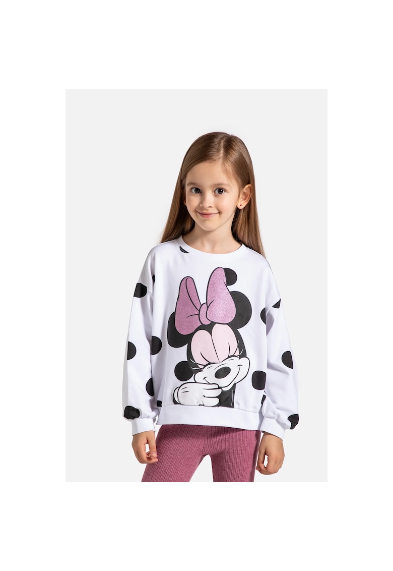 Bluzon cu imprimeu cu desene animate - Alb -