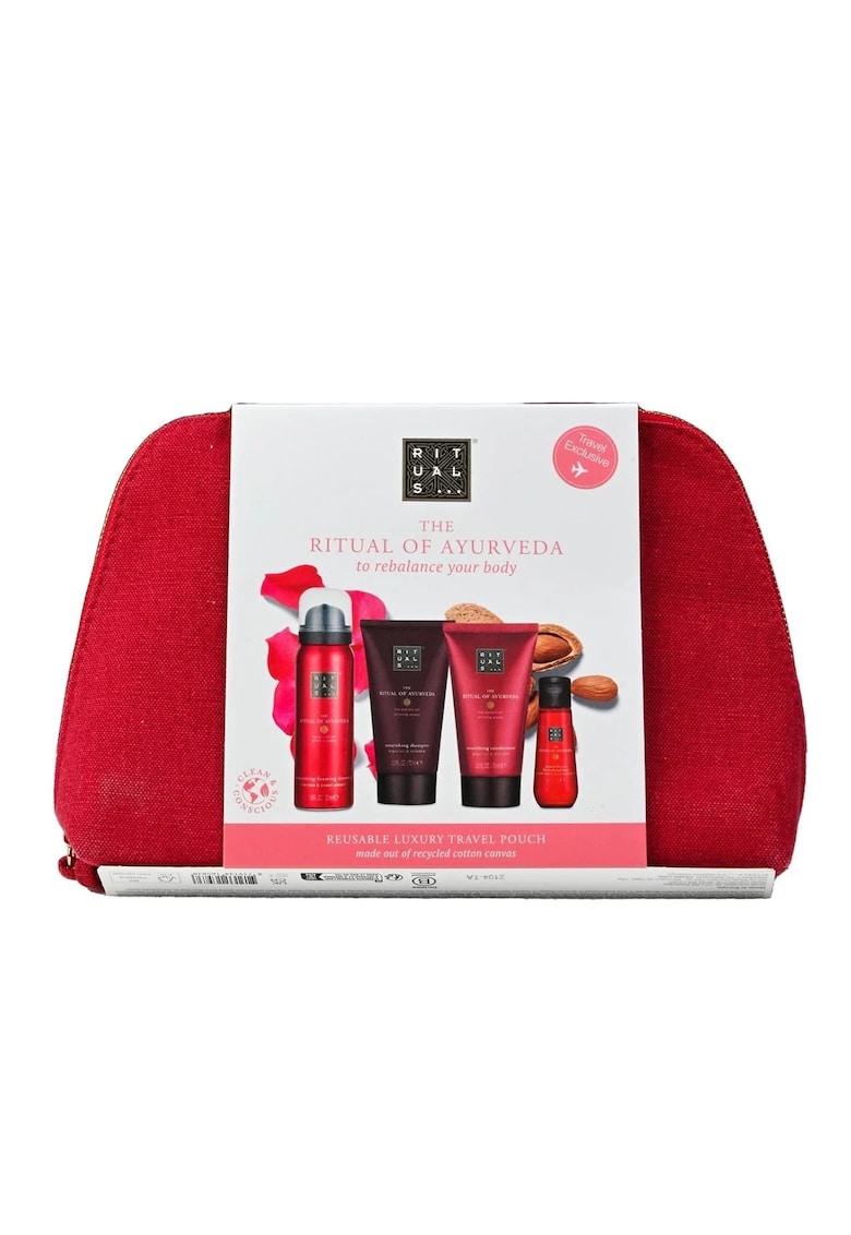 Set The Ritual of Ayurveda - Sampon 70 ml - Gel de dus 50 ml - Balsam 70 ml - Ulei uscat pentru par si corp 30 ml