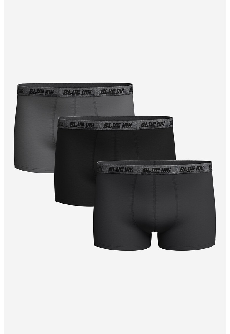 Set de boxeri din amestec de bumbac cu banda elastica in talie