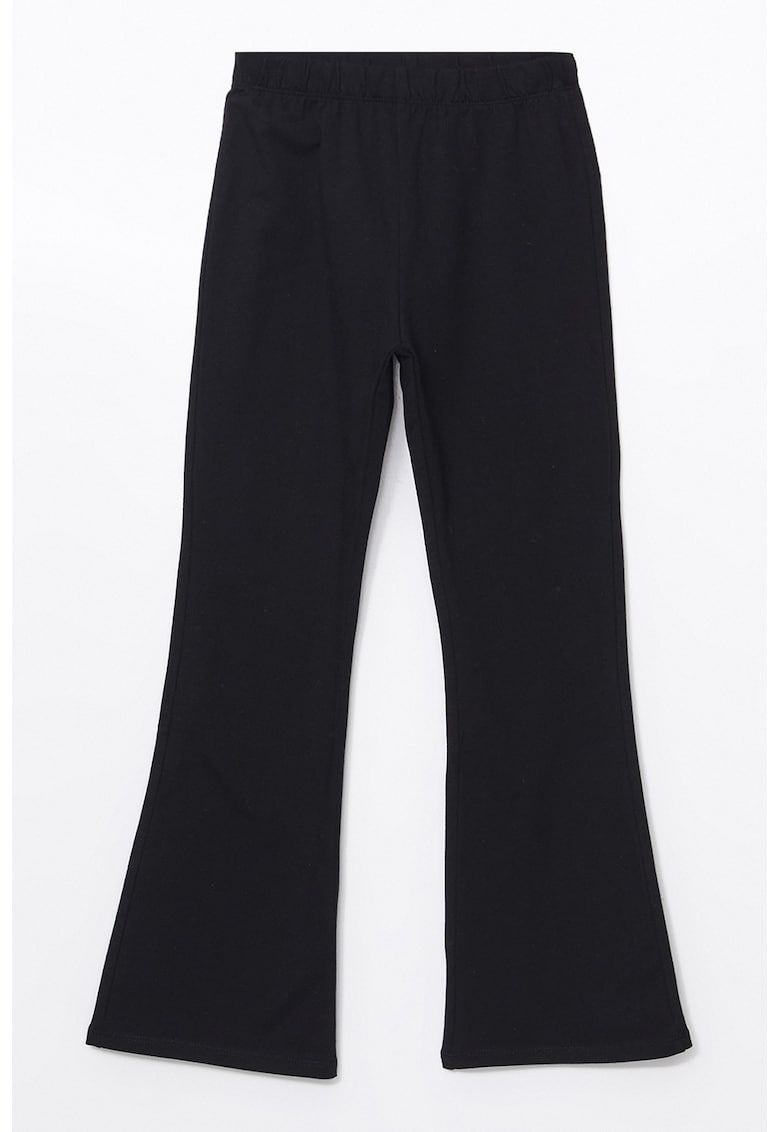 Pantaloni evazati cu talie elastica - Negru