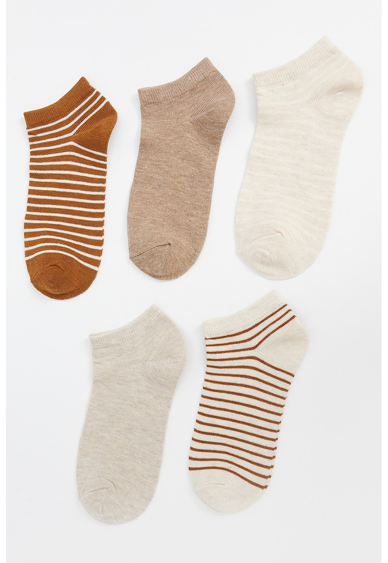 Set de sosete pana la glezna in dungi - 5 perechi