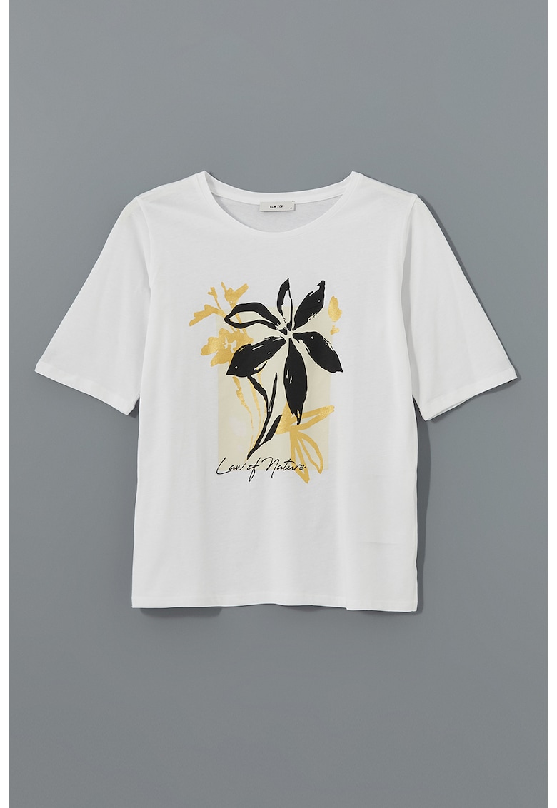 Tricou din bumbac cu imprimeu floral Tricou din bumbac cu imprimeu floral