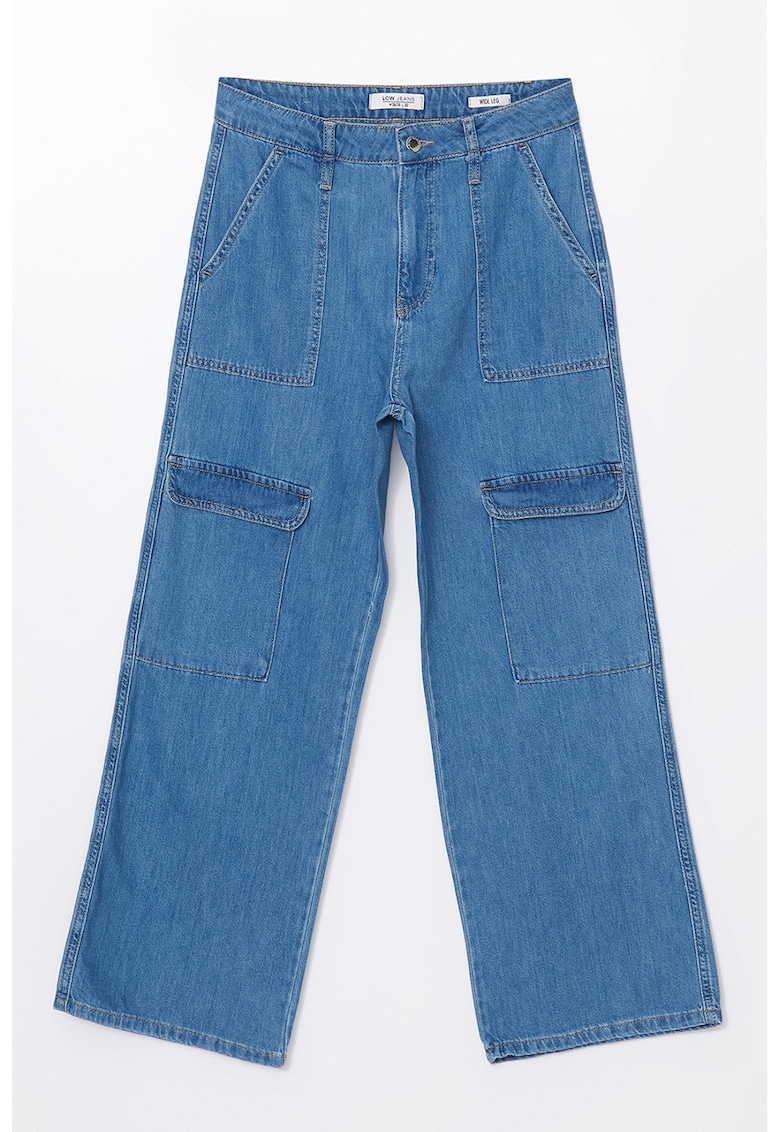 Blugi cargo cu croiala ampla