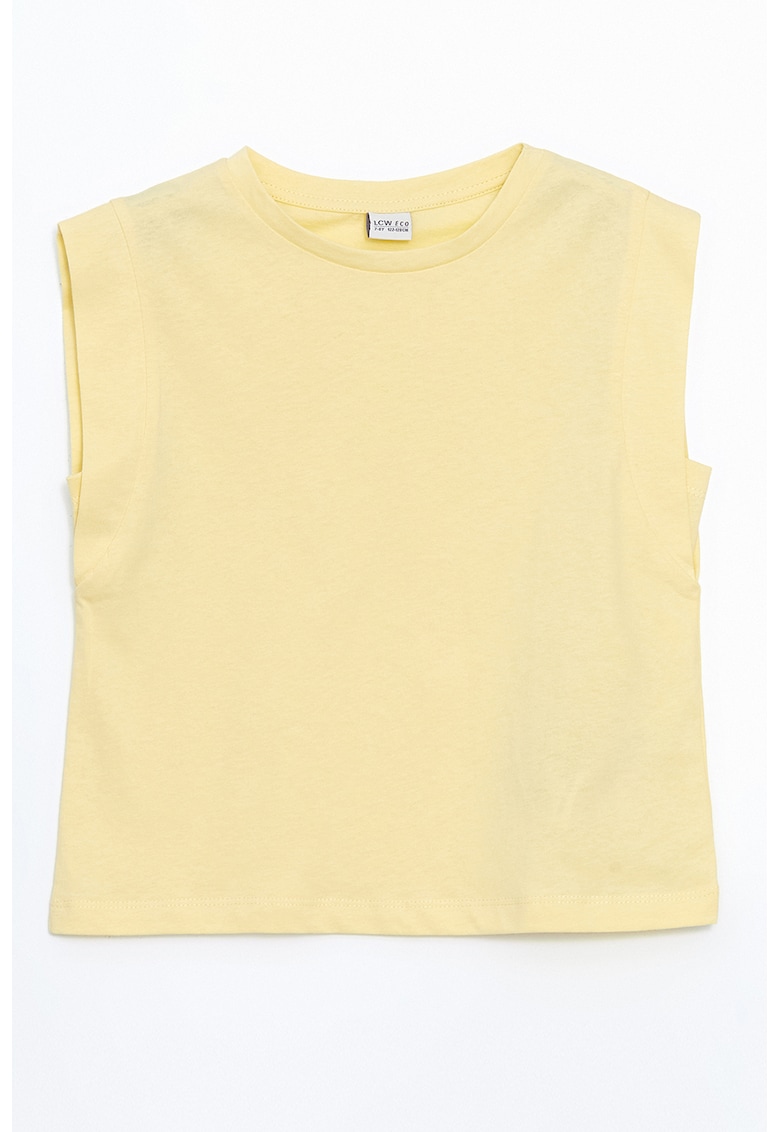 Top din bumbac cu model uni