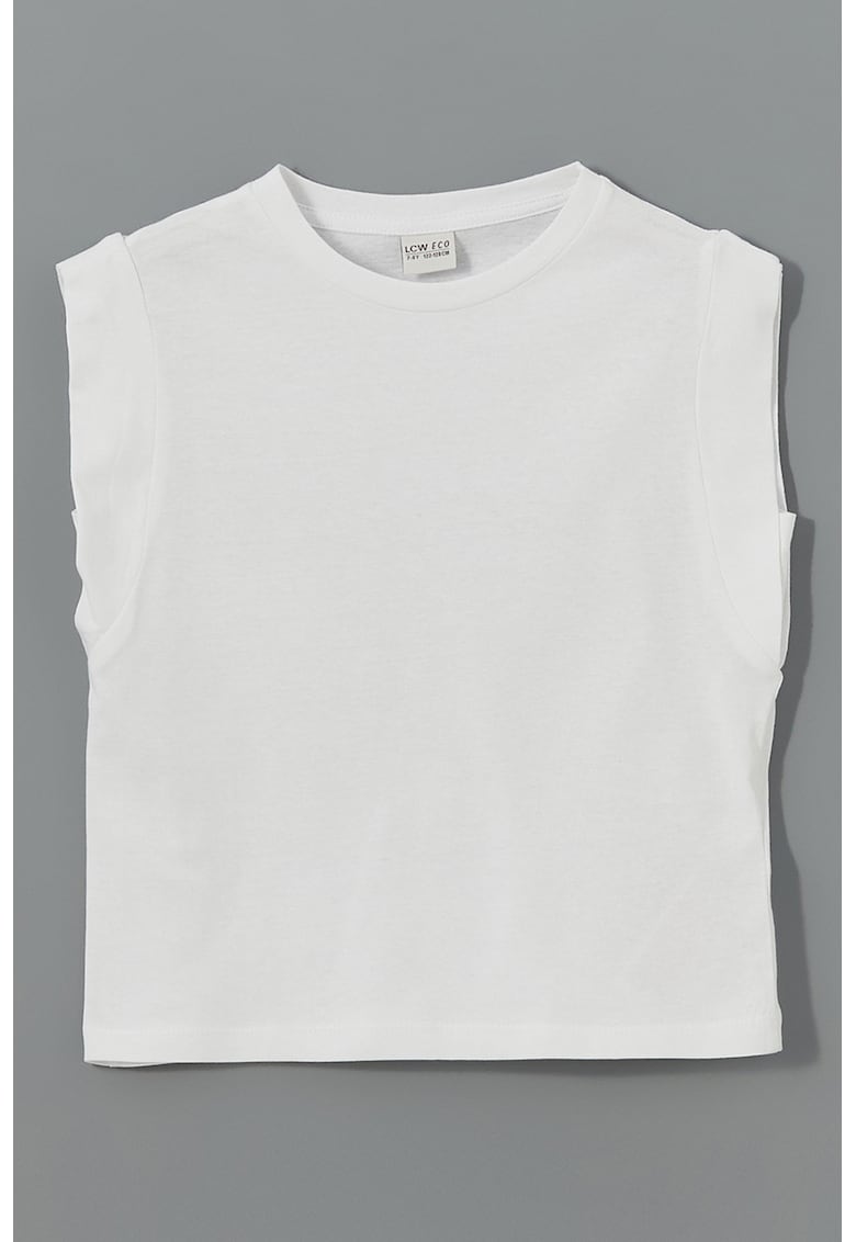 Top din bumbac cu model uni