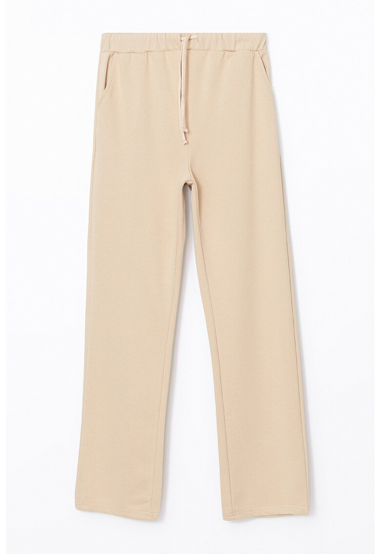 Pantaloni drepti cu snururi - Bej