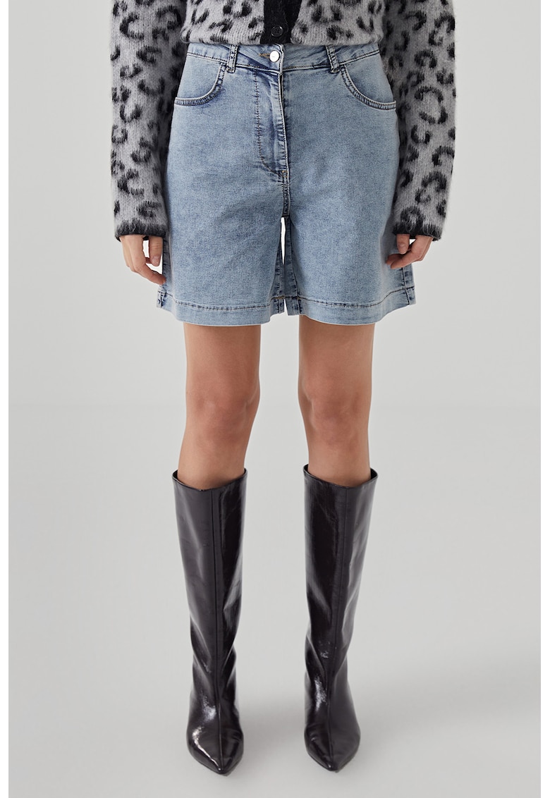 Pantaloni scurti din denim cu croiala dreapta