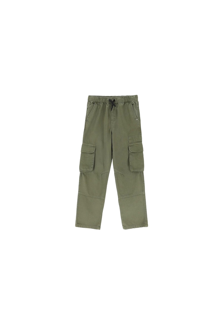 Pantaloni cargo baieti bumbac - cu buzunare - verde