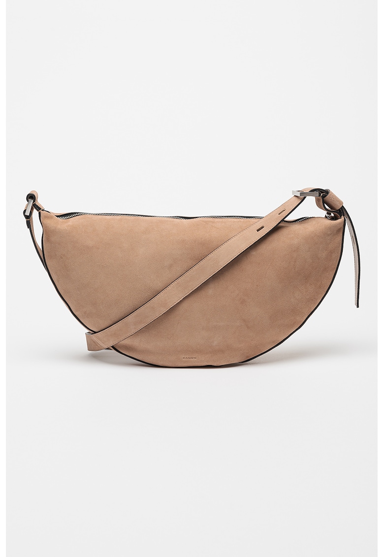 Geanta de piele intoarsa cu barete ajustabila de umar