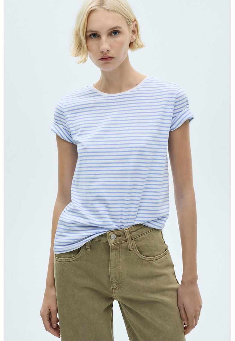 Tricou de bumbac cu model in dungi