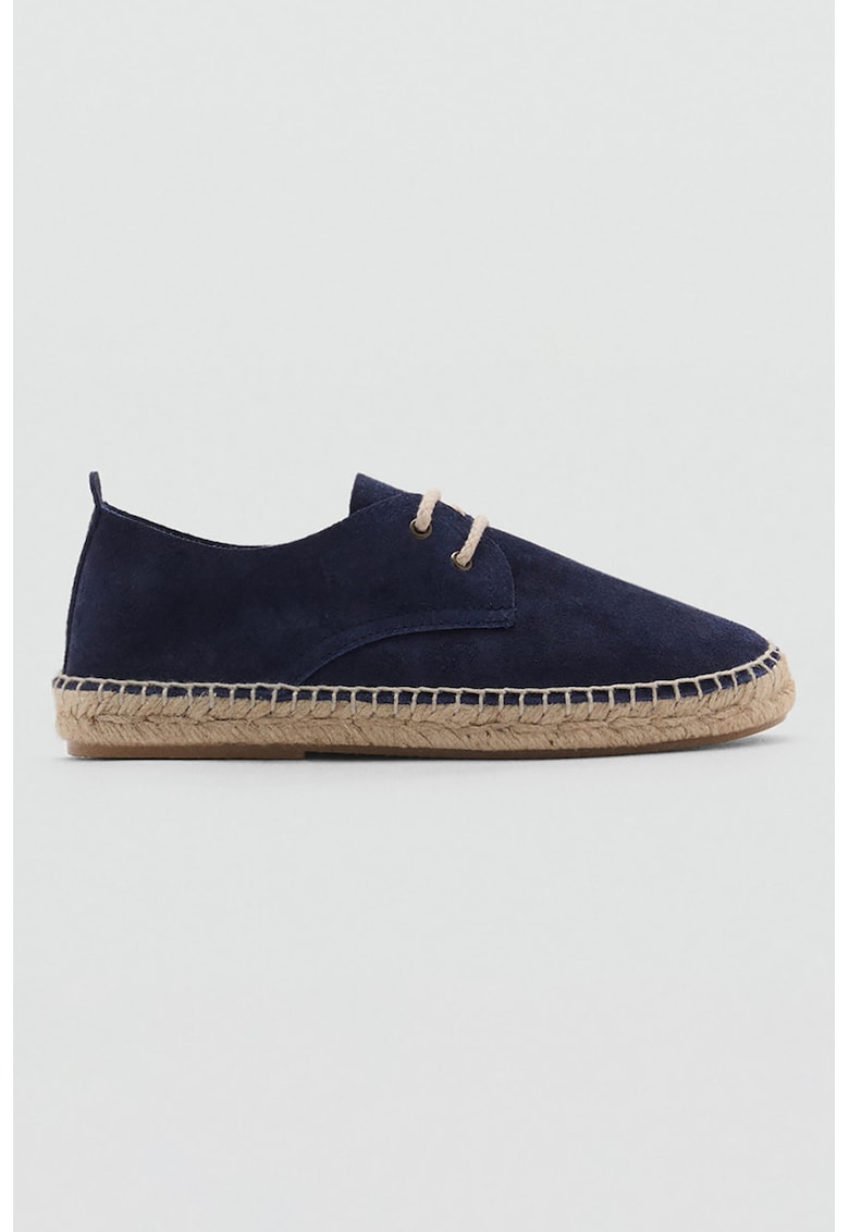 Espadrile de piele intoarsa cu sireturi