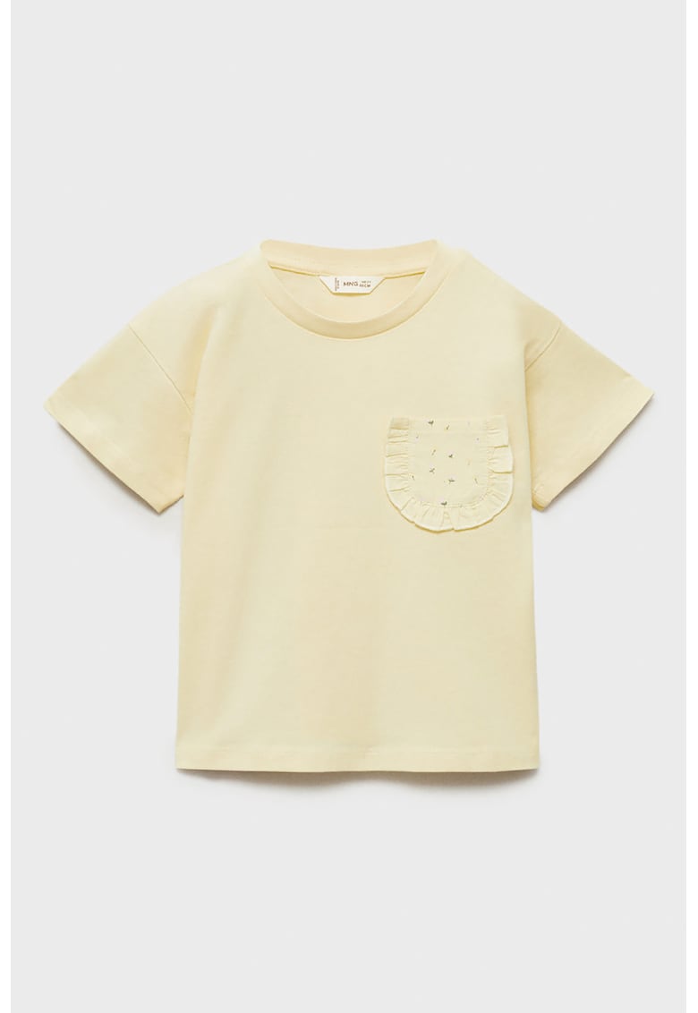 Tricou cu buzunar pe piept - Galben pal