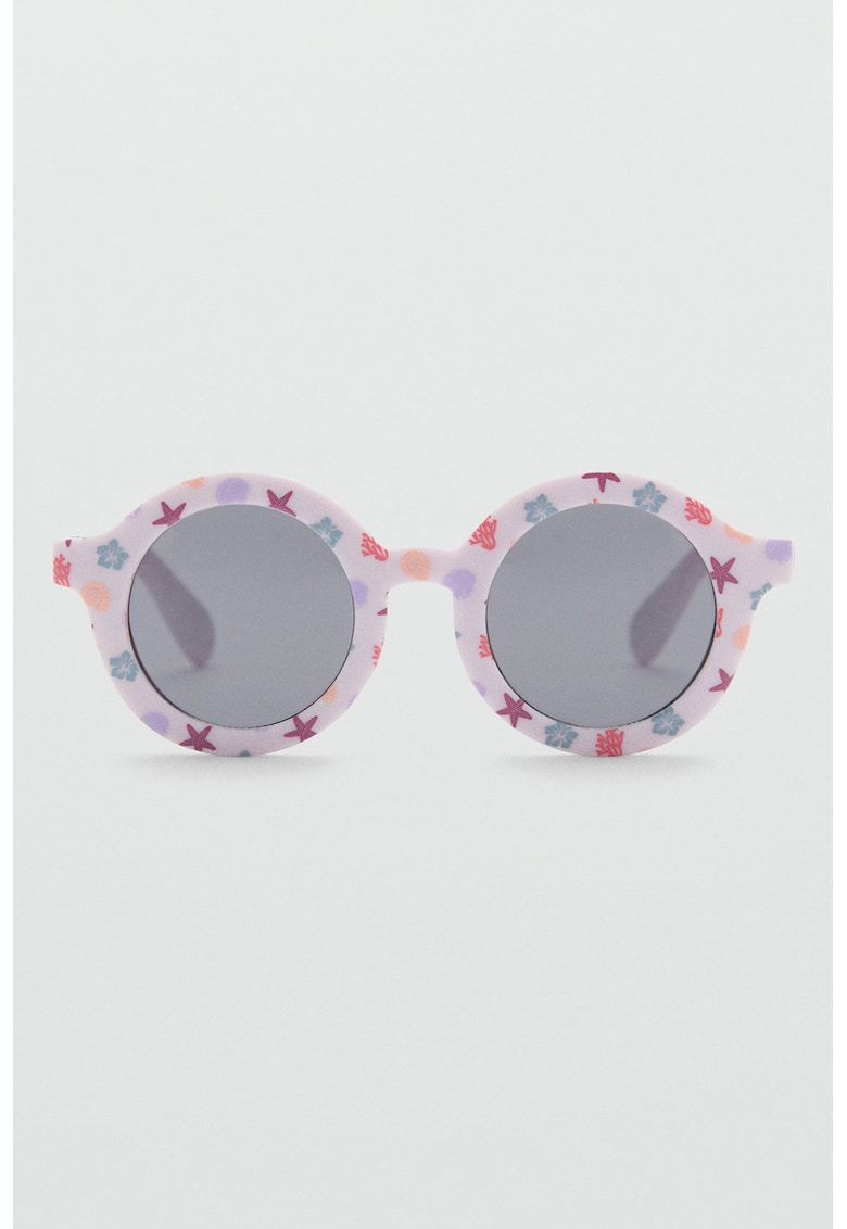 Ochelari de soare rotunzi cu model - Roz pastel