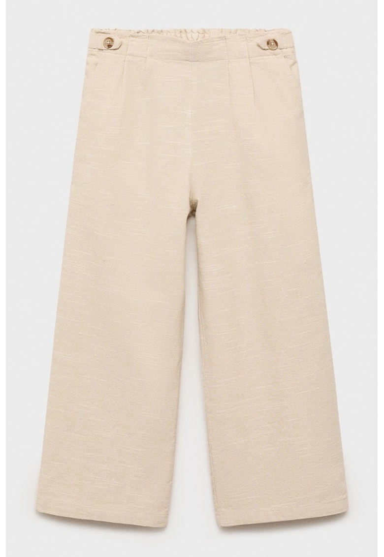 Pantaloni uni de bumbac - Maro nisip