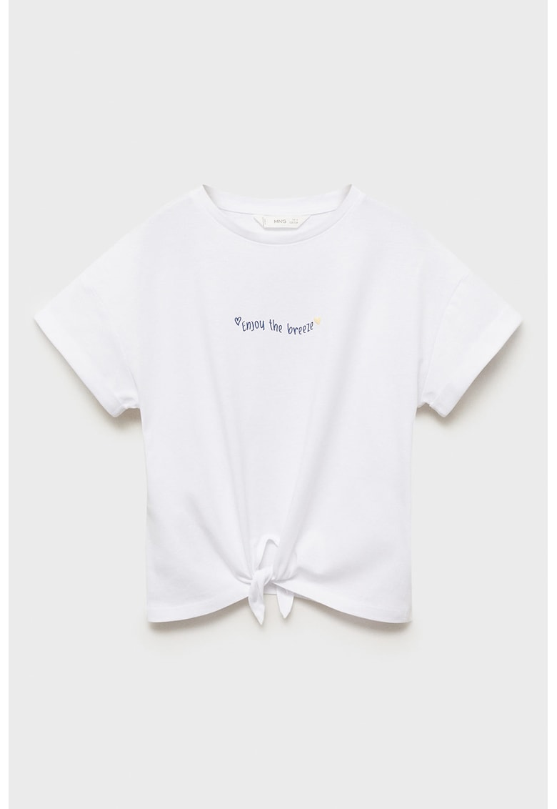 Tricou de bumbac cu imprimeu - Albastru inchis/Alb optic