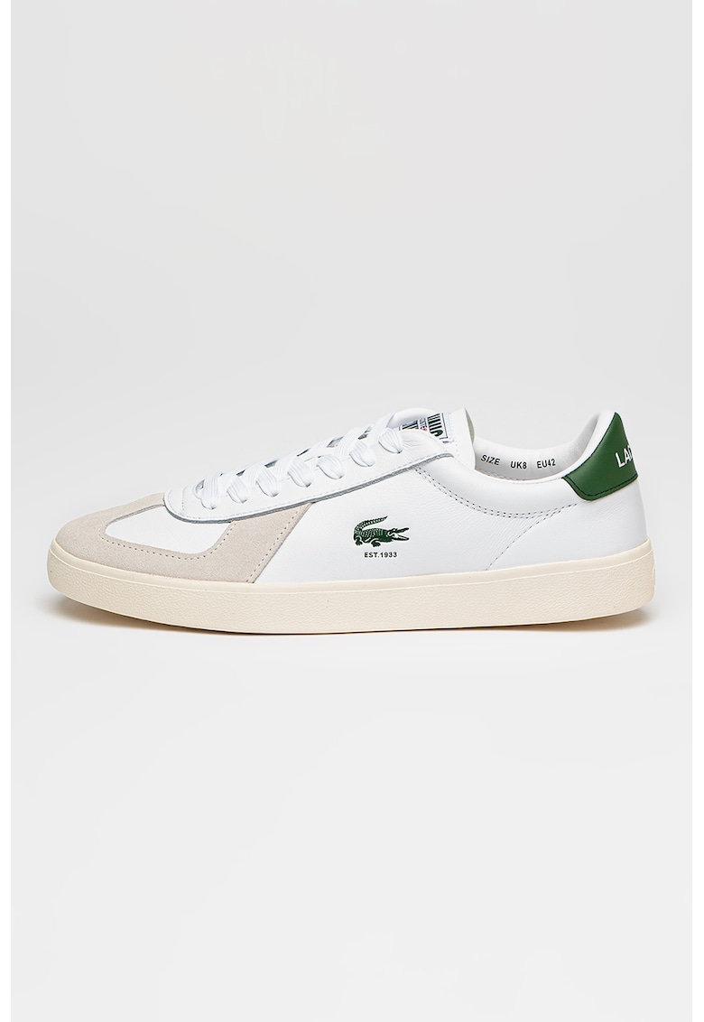 Pantofi sport din piele si piele intoarsa Baseshot Pro - Alb optic/Verde feriga/Crem