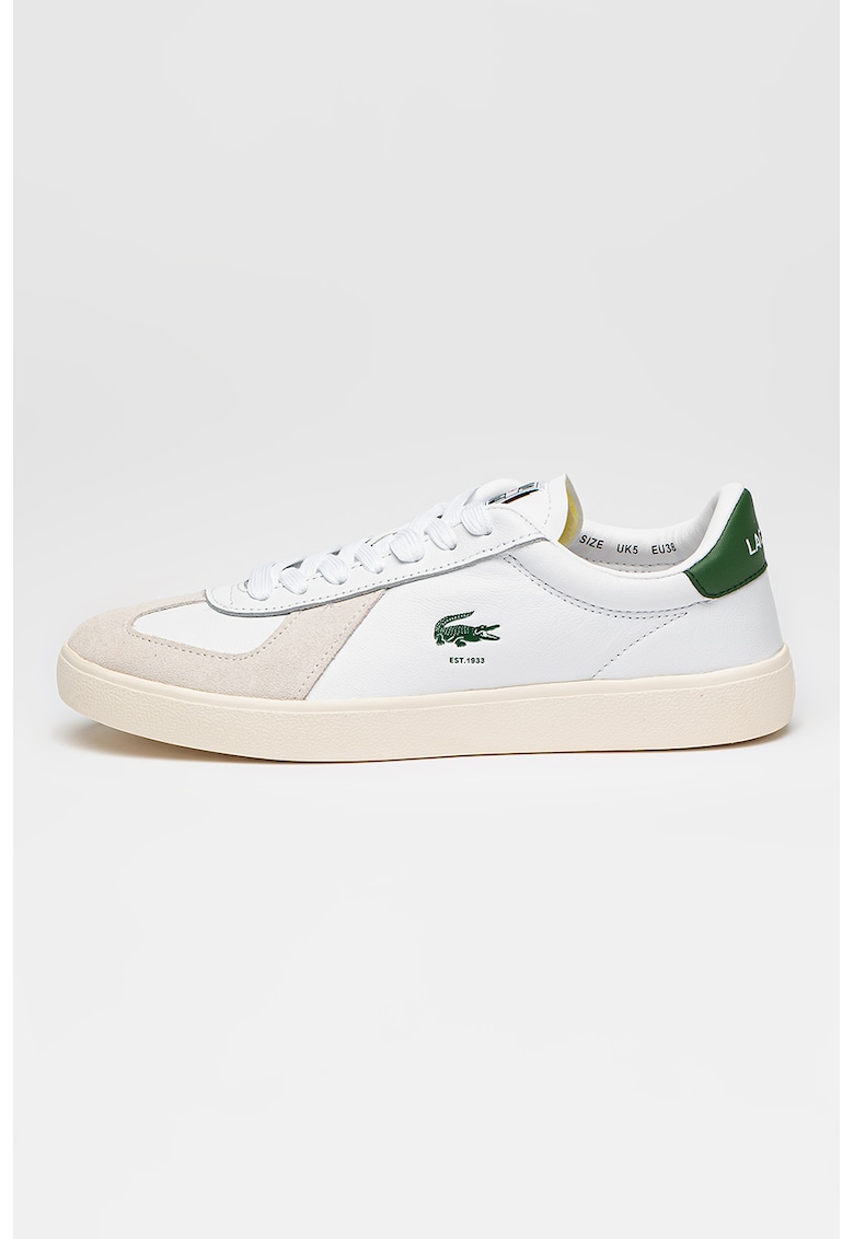 Pantofi sport din piele si piele intoarsa Baseshot Pro - Alb optic/Verde aquamarin/Crem