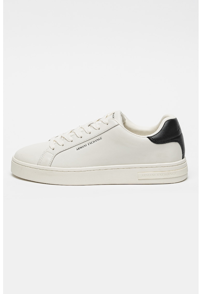 Pantofi sport low-cut de piele - Alb/Negru
