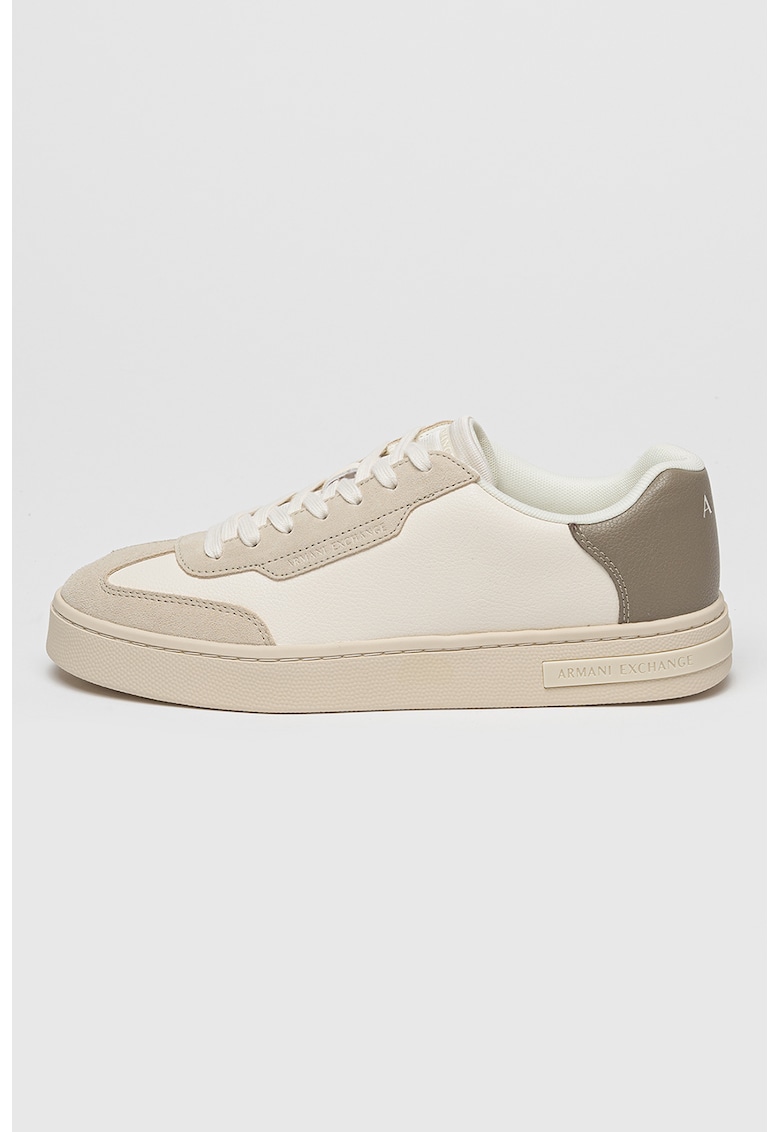 Pantofi sport din piele ecologica cu detaliu logo