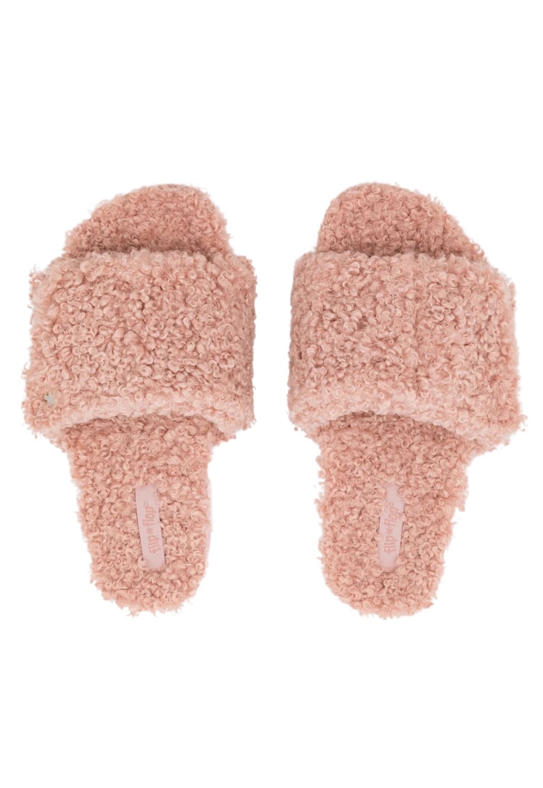 Papuci dama roz - material textil - slip-on - talpa cauciuc