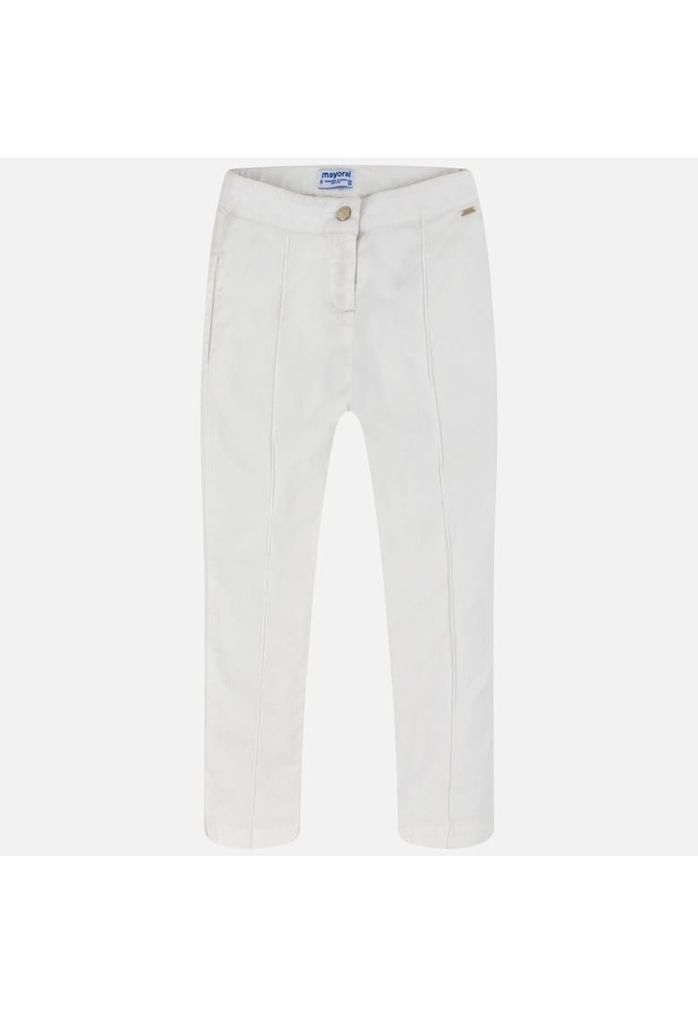Pantaloni copii - croiala la moda - 2 buzunare - ecru - bumbac -