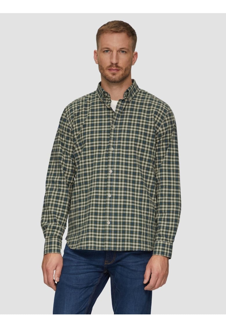 Camasa barbati cu maneca lunga - imprimeu in carouri - croiala Regular fit -