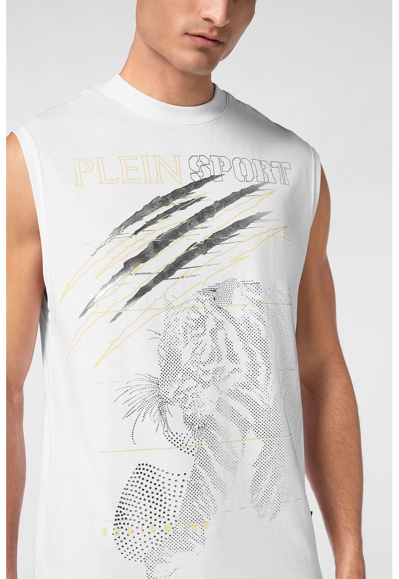 Tricou fara maneci cu imprimeu grafic Tricou fara maneci cu imprimeu grafic