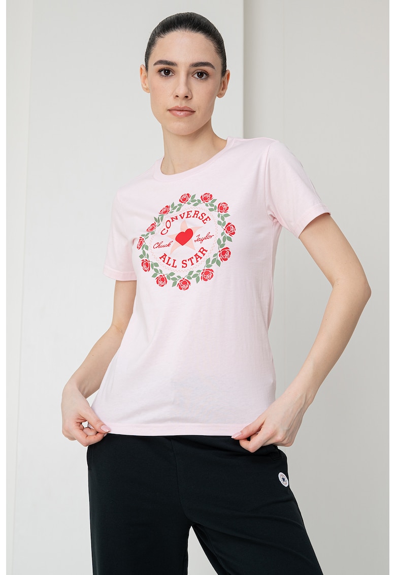 Tricou slim fit cu imprimeu logo