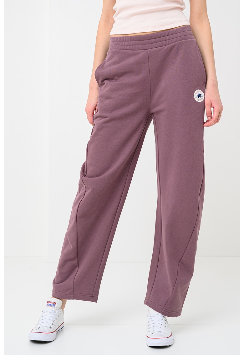 Pantaloni de trening cu talie inalta si croiala dreapta Retro