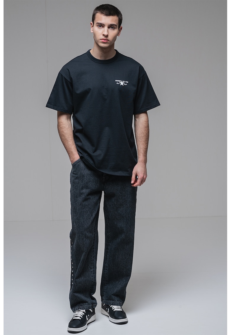 Tricou din amestec de bumbac organic cu imprimeu logo License Plate