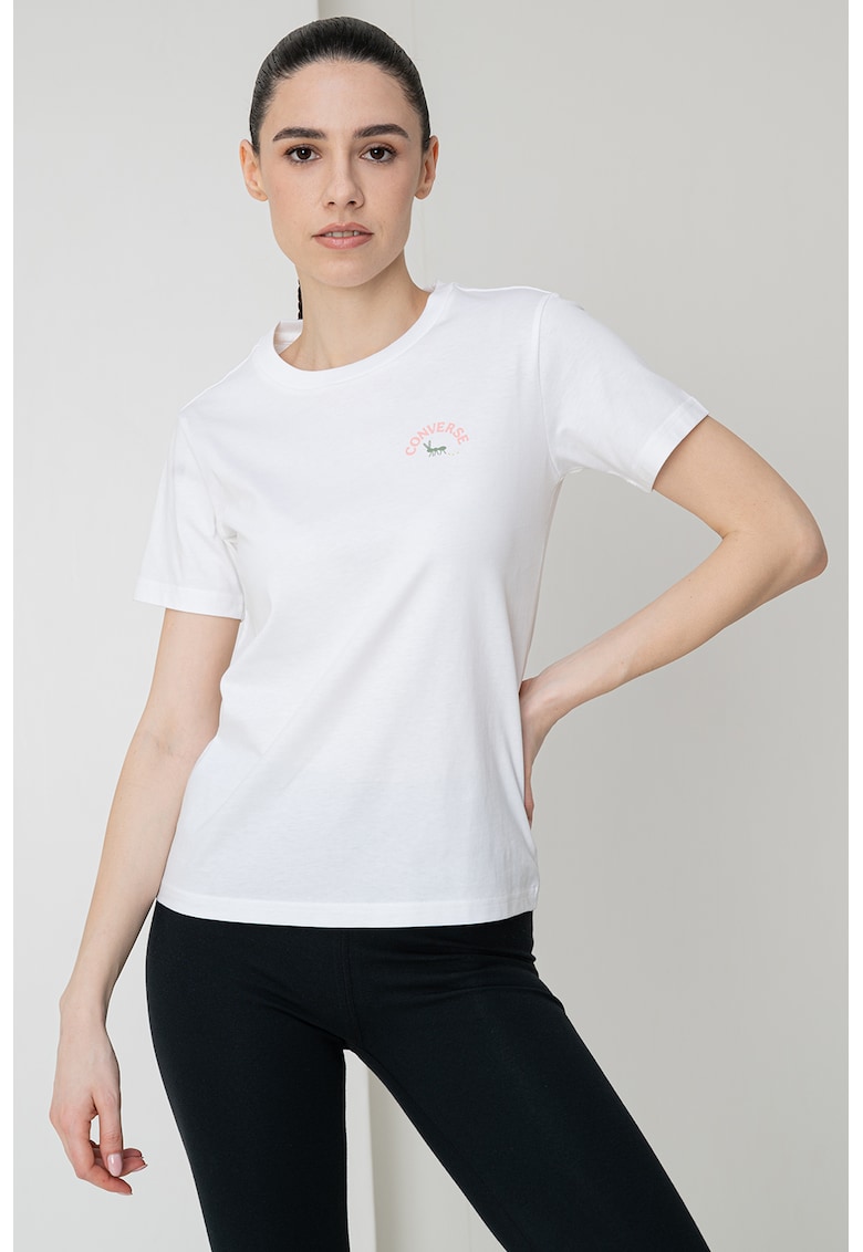 Tricou slim fit cu imprimeu pe spate
