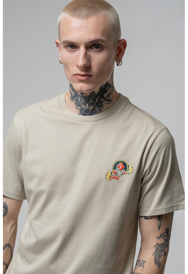 Tricou cu imprimeu pe spate Desert Sunset - Verde pal