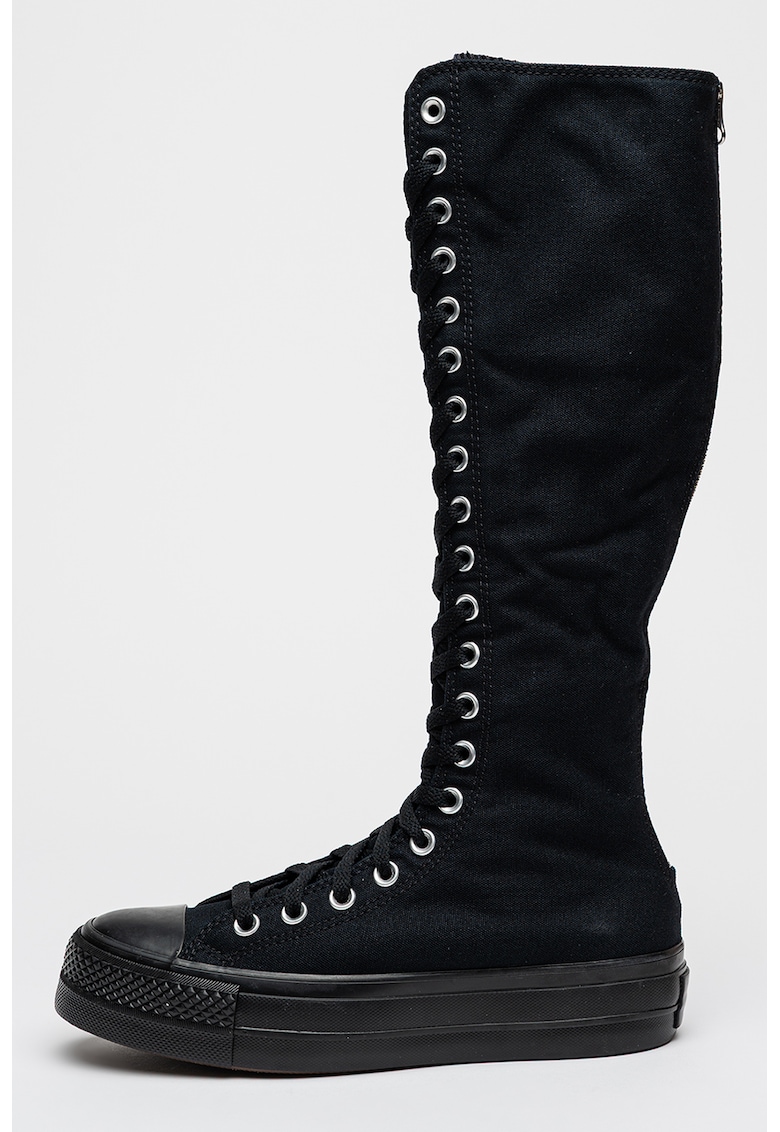 Tenisi flatform All Star Lift XXHi lungi pana la genunchi - Negru