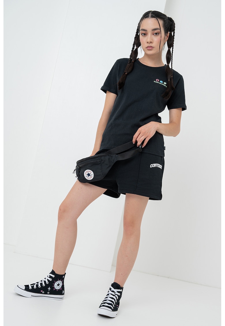 Tricou cu imprimeu grafic pe partea din spate Sea - Negru/Turcoaz