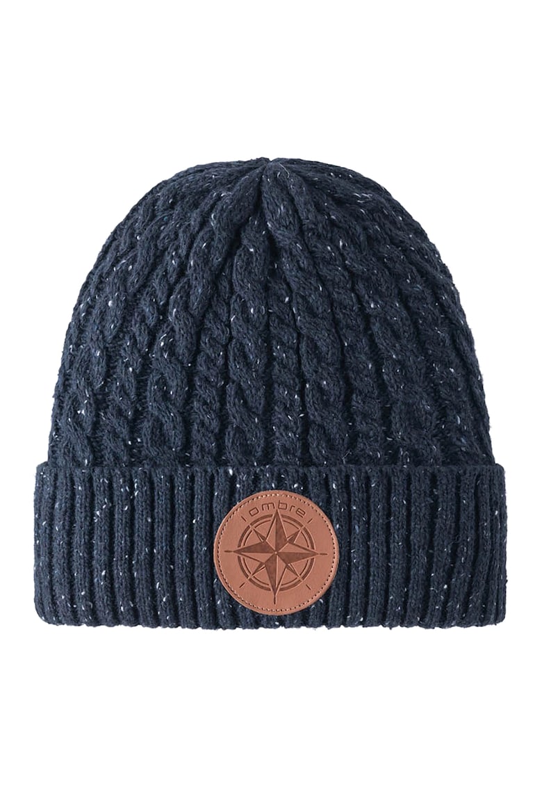 Caciula din amestec de lana cu logo aplicat - Bleumarin