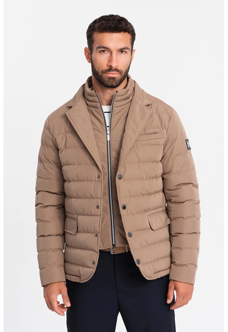 Jacheta-camasa matlasata cu croiala slim-fit