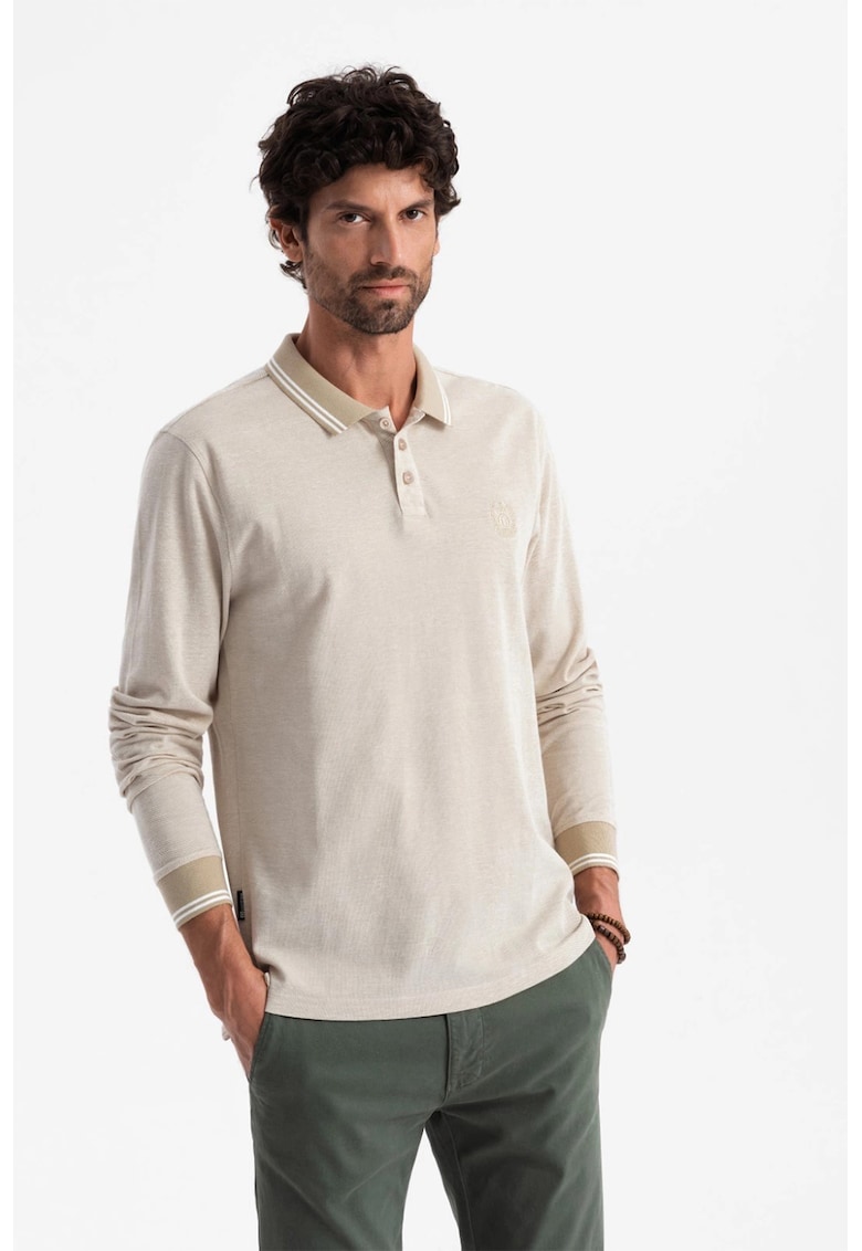 Bluza polo cu fenta cu fermoar