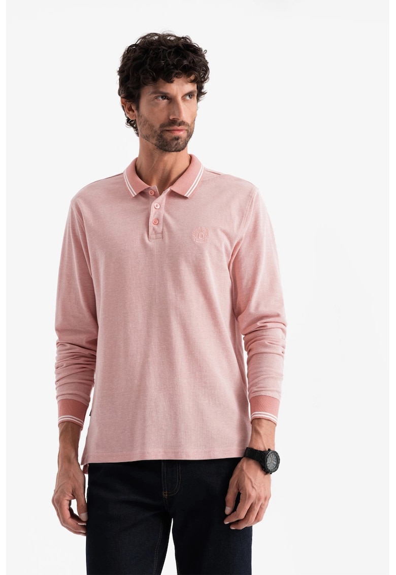 Bluza polo cu fenta cu fermoar